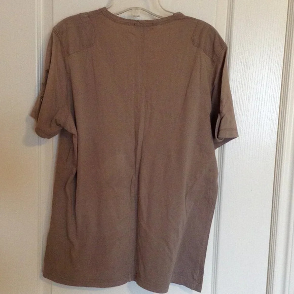 Urban Behavior Men's Size L Short Sleeve V-Neck T-Shirt Brown Causal - Picture 4 of 6